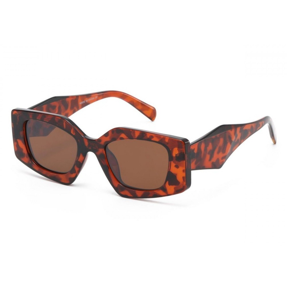 Women Sunglasses Fashion Designer Square Tortoise‎ Trendy Gold UV400 Protection